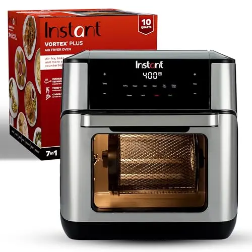 Instant Pot 10-quart air fryer with digital display and front viewing window