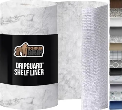 GORILLA GRIP DripGuard marble pattern shelf liner