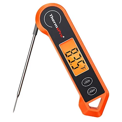 ThermoPro TP19H bright orange instant read thermometer with auto-rotating display