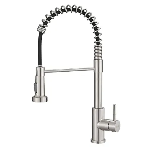 GIMILI brushed nickel pull-down kitchen faucet