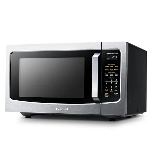TOSHIBA stainless steel microwave with inverter technology and smart sensor