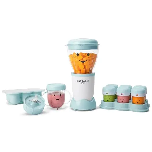 NutriBullet baby food maker with storage containers and trays
