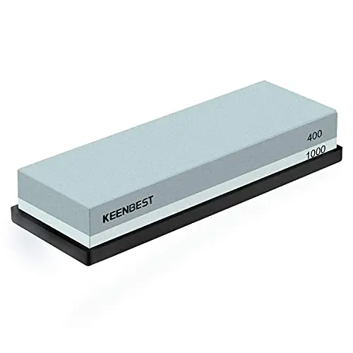 KEENBEST green dual-grit sharpening stone with rubber base