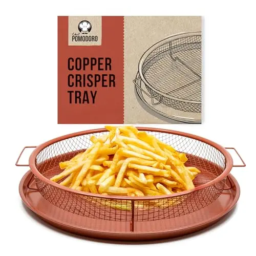 Chef Pomodoro copper air fryer basket and tray set for convection ovens