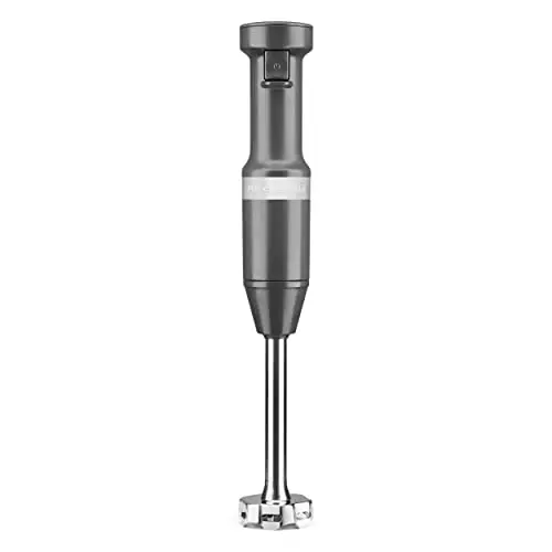 KitchenAid hand immersion blender with variable speed control and removable blending arm