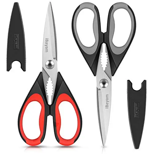 iBayam heavy duty kitchen scissors set with two pairs
