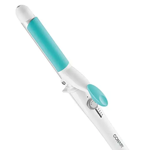 Conair OhSoKind curling iron for fine hair with blue and white design