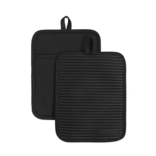 KitchenAid ribbed silicone pot holders with cotton lining