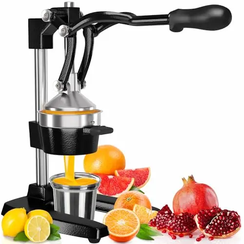 Eurolux commercial-grade manual citrus juicer with cast iron construction