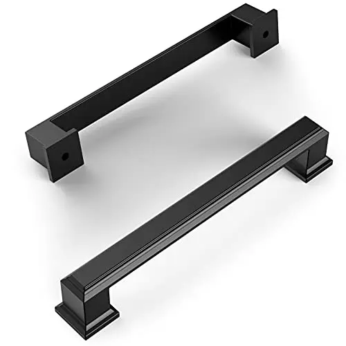 Amerdeco matte black cabinet pulls with heavy solid construction