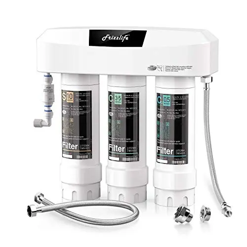 Frizzlife SK99-NEW under sink water filter system with twist-in design
