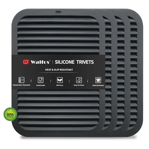 Walfos large rectangular silicone trivet mats