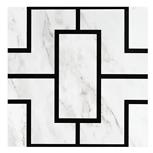 Retro geometric pattern peel and stick vinyl floor tiles