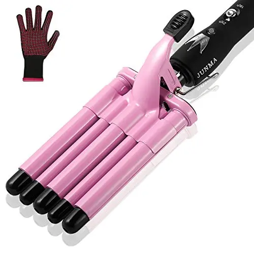ASOOX 5 barrel hair crimper and waver in pink