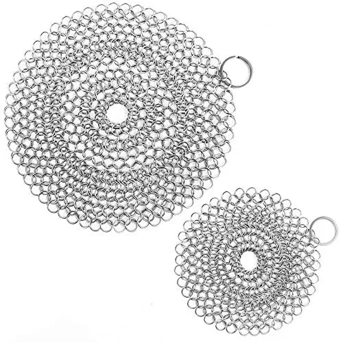 ONEEKK stainless steel chainmail scrubber for pots and pans