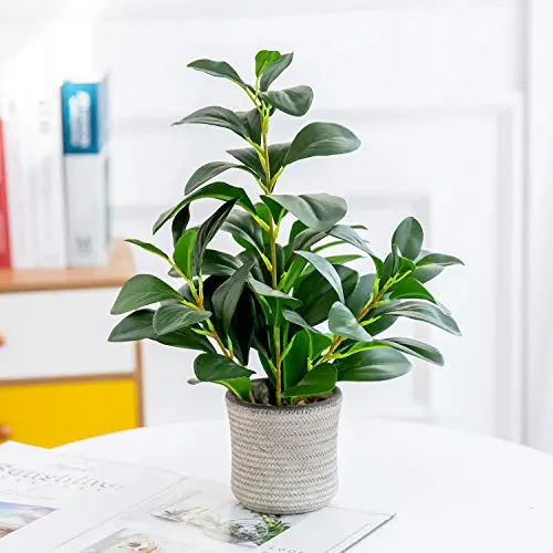 AlphaAcc artificial ficus plant in cement pot