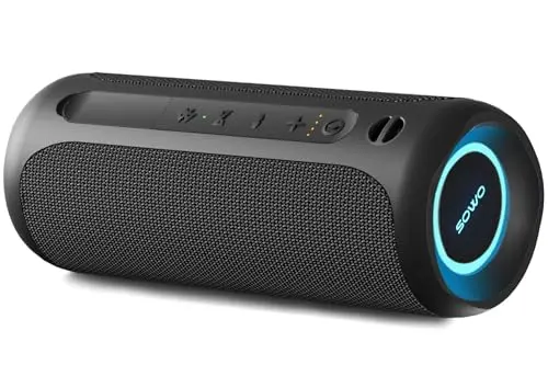 SOWO portable Bluetooth speaker with RGB lights and fabric finish