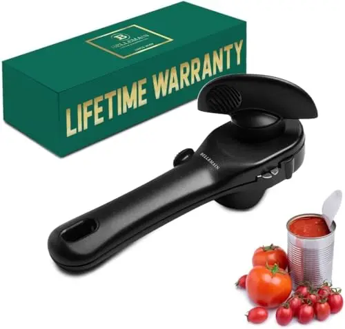 BELLEMAIN manual can opener with ergonomic grip and safe edge