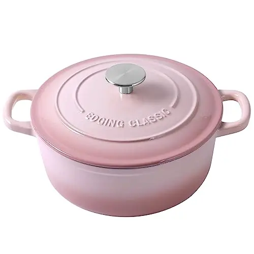 EDGING CASTING pink enameled cast iron Dutch oven