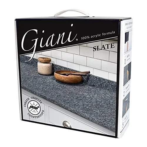 Giani Granite Countertop Paint Kit in Slate color showing realistic stone pattern