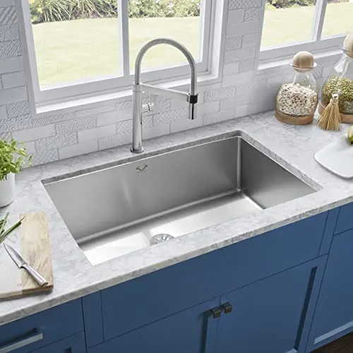 OXWISER 32-inch undermount stainless steel kitchen sink with protective grid