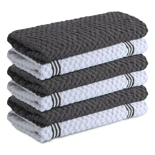 Infinitee Xclusives grey terry kitchen towels set
