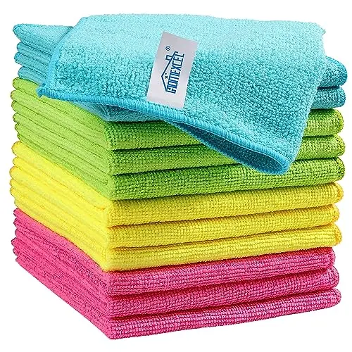 HOMEXCEL microfiber cleaning cloths in multicolor assorted colors