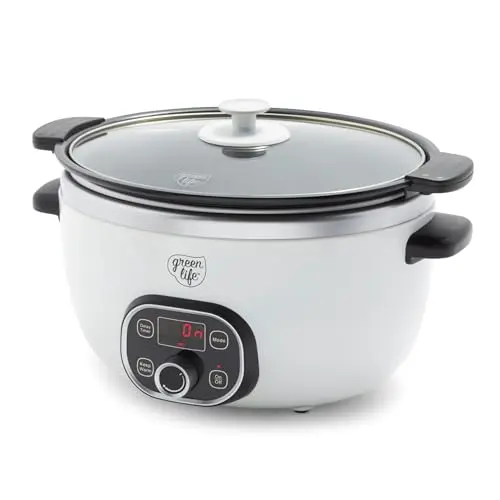 GreenLife 6-quart slow cooker with toxin-free ceramic coating in white