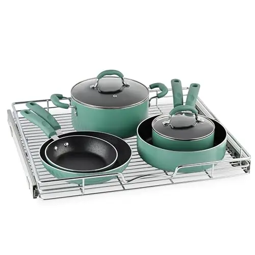 HOLDN' STORAGE chrome finished steel pull out cabinet organizer