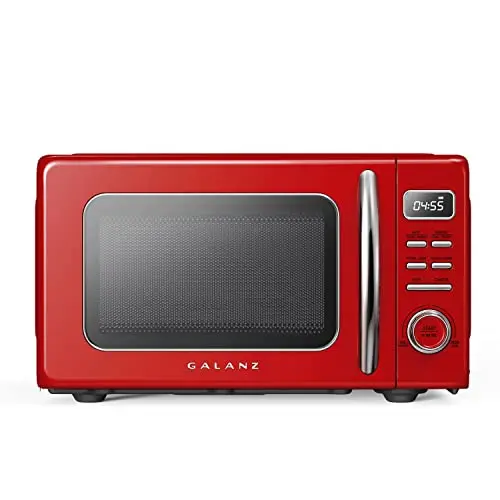 Galanz red retro microwave with vintage design