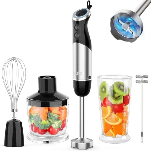 KOIOS 5-in-1 immersion blender set with beaker and attachments