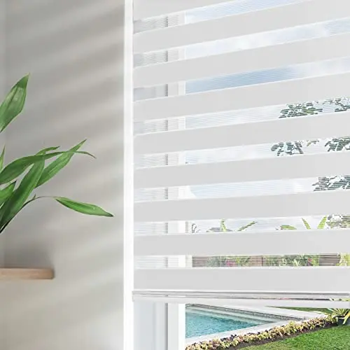Joydeco cordless zebra blinds with dual layer light filtering fabric