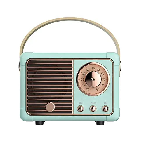 Dosmix retro-style Bluetooth speaker in blue with vintage design