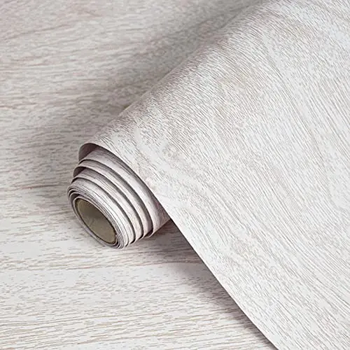 White wood grain contact paper for cabinets and drawers