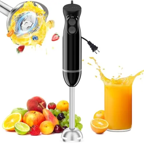 Bonsenkitchen basic immersion hand blender with two speed settings
