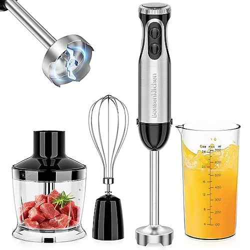 Bonsenkitchen 4-in-1 immersion blender with multiple speed settings