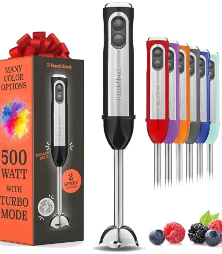 Peach Street immersion blender with detachable base and turbo mode