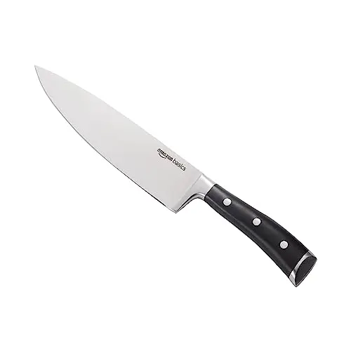 Amazon Basics 8-inch full tang stainless steel chef's knife with three rivets