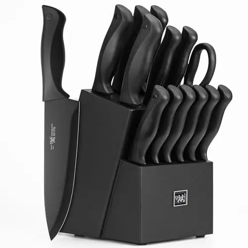 HUNTER.DUAL self-sharpening knife set with black block