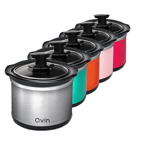 Qvin 0.65-quart mini slow cooker in stainless steel for personal portions