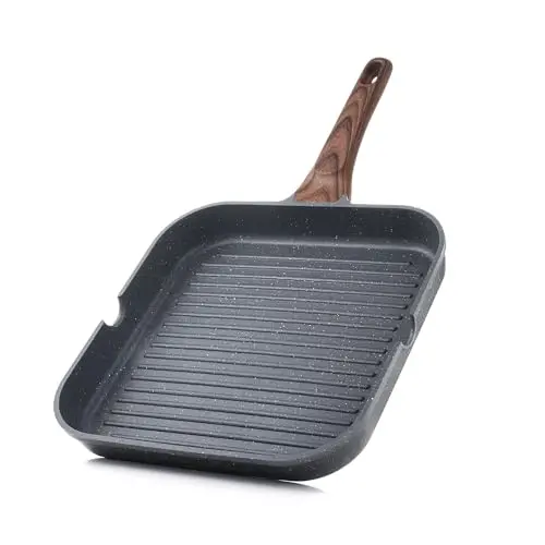SENSARTE non-stick grill pan on gas stove
