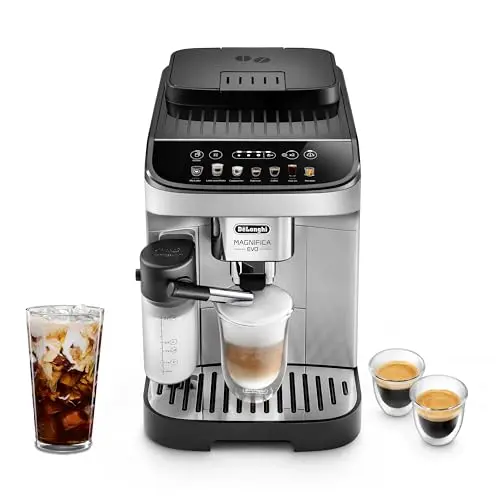 De'Longhi Magnifica Evo automatic espresso machine with built-in grinder and milk frother