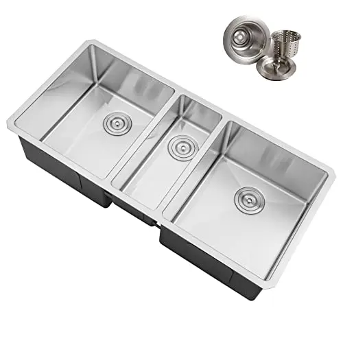 CozyBlock triple bowl stainless steel outdoor kitchen sink