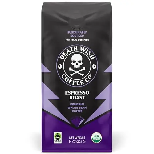 Death Wish Coffee whole bean espresso roast bag