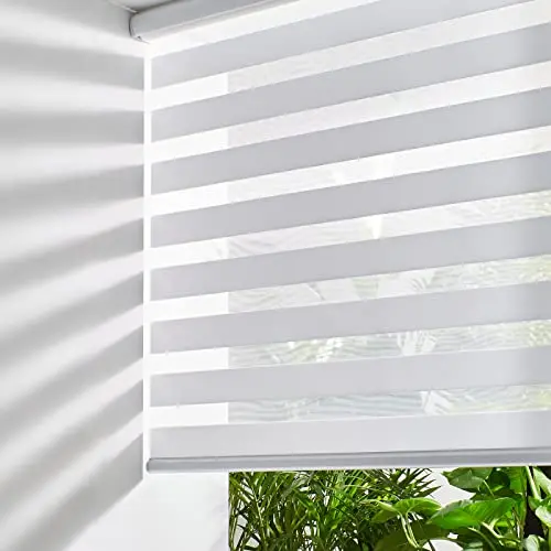 Persilux cordless zebra blinds with dual layer fabric for adjustable light filtering
