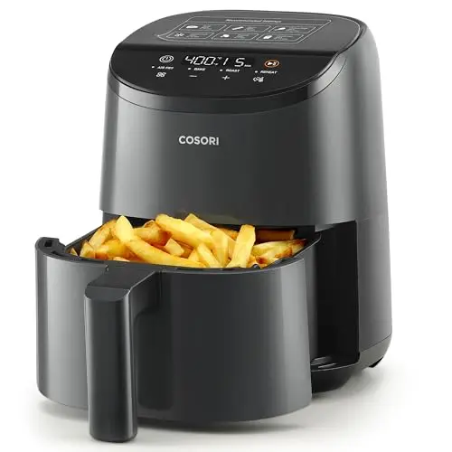 COSORI 2.1-quart mini air fryer in grey