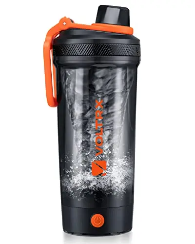 VOLTRX electric protein shaker bottle in orange
