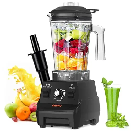 OMMO Blender 1800W with stainless steel blades and modern design