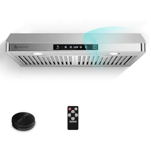 AMZCHEF 30-inch stainless steel under cabinet range hood with touch screen