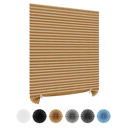 Maritown self-adhesive temporary pleated paper blinds for kitchen windows